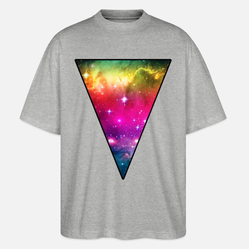 Regenbogen-Raum - Stanley/Stella Oversized Unisex Bio T-Shirt Blaster 2.0 - Grau meliert