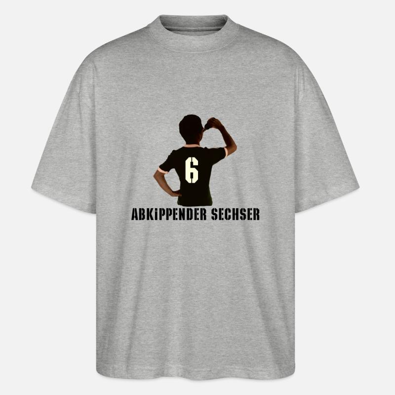Abkippender Sechser 1 - Stanley/Stella Oversized Unisex Bio T-Shirt Blaster 2.0 - Grau meliert