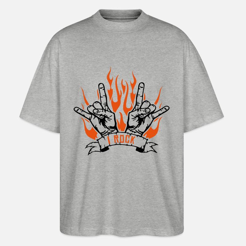 I rock - T-shirt bio Blaster 2.0 coupe oversize Stanley/Stella Unisexe - gris chiné