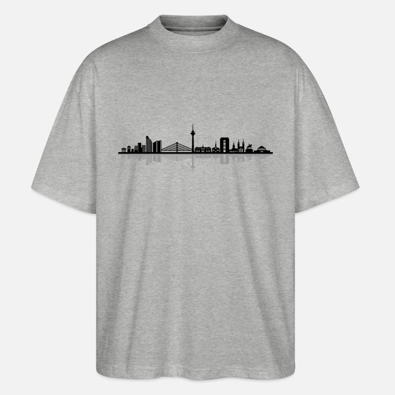Skyline - Düsseldorf - Stanley/Stella Oversized Unisex Bio T-Shirt Blaster 2.0 - Grau meliert