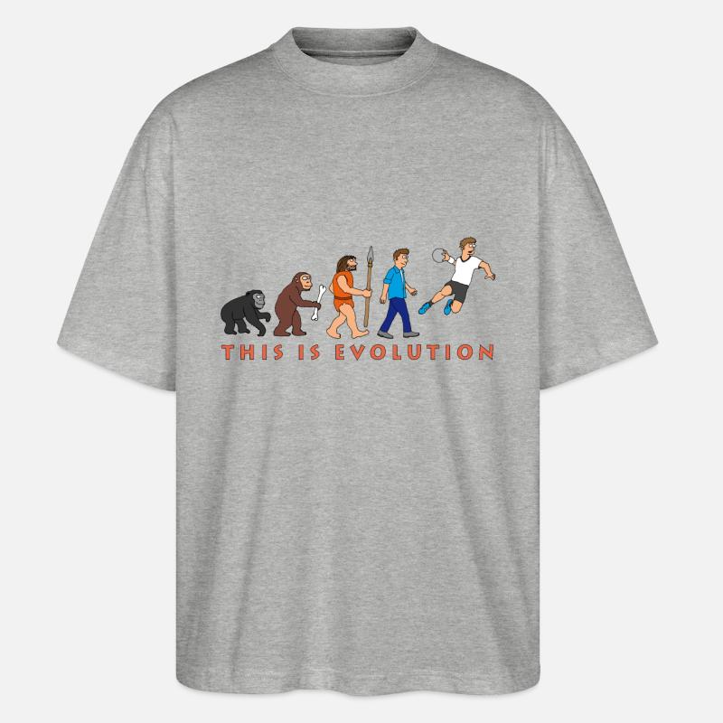 evolution_handball_comic_122012_c - Stanley/Stella Oversized Unisex Bio T-Shirt Blaster 2.0 - Grau meliert