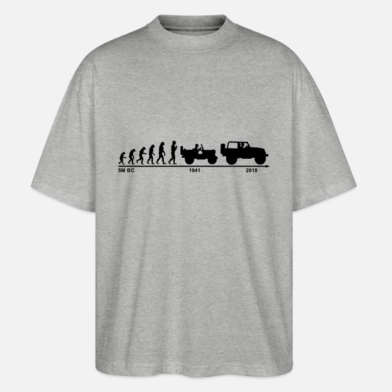 jeep evolution - Stanley/Stella Oversized Unisex Bio T-Shirt Blaster 2.0 - Grau meliert