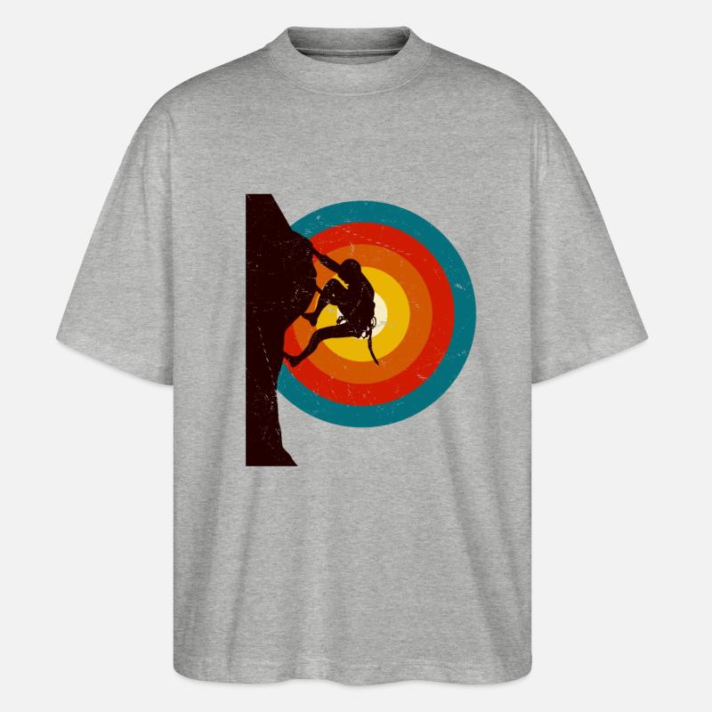Felsklettern Geschenk Bergsteiger - Stanley/Stella Oversized Unisex Bio T-Shirt Blaster 2.0 - Grau meliert