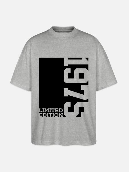 LIMITED EDITION 1975 51ST BIRTHDAY - Stanley/Stella Oversized Unisex Organic T-shirt Blaster 2.0 - heather grey