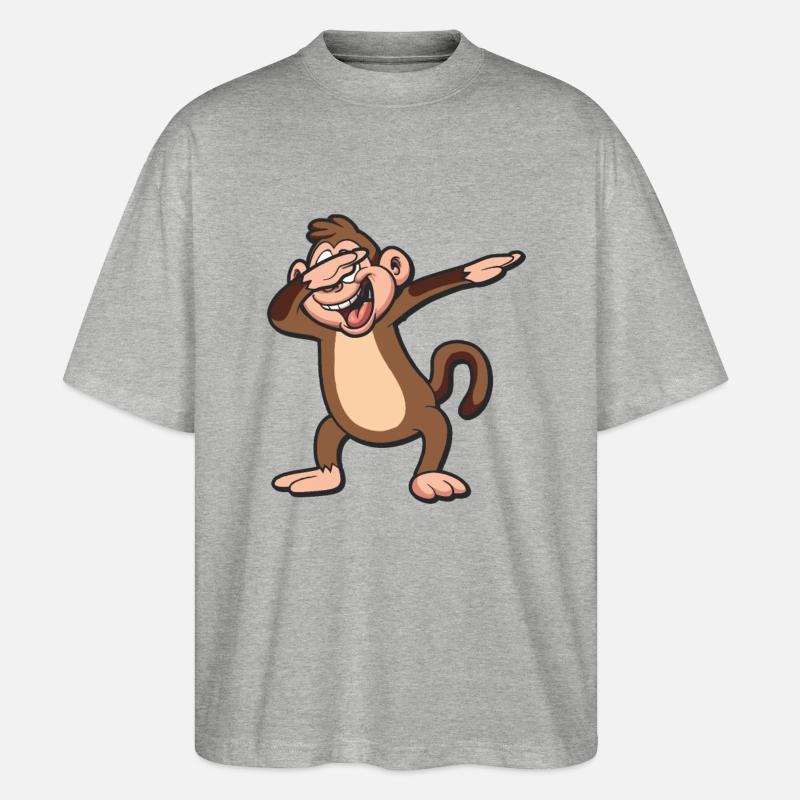 Dabbing Monkey - Stanley/Stella Oversized Unisex Bio T-Shirt Blaster 2.0 - Grau meliert