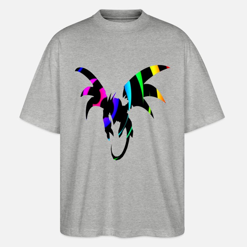 Dragon Bow Dragon Loop - Stanley/Stella Oversized Unisex Organic T-shirt Blaster 2.0 - heather grey
