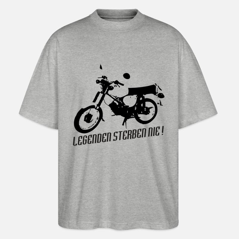 Simson S51 Enduro Legende - Stanley/Stella Oversized Unisex Bio T-Shirt Blaster 2.0 - Grau meliert