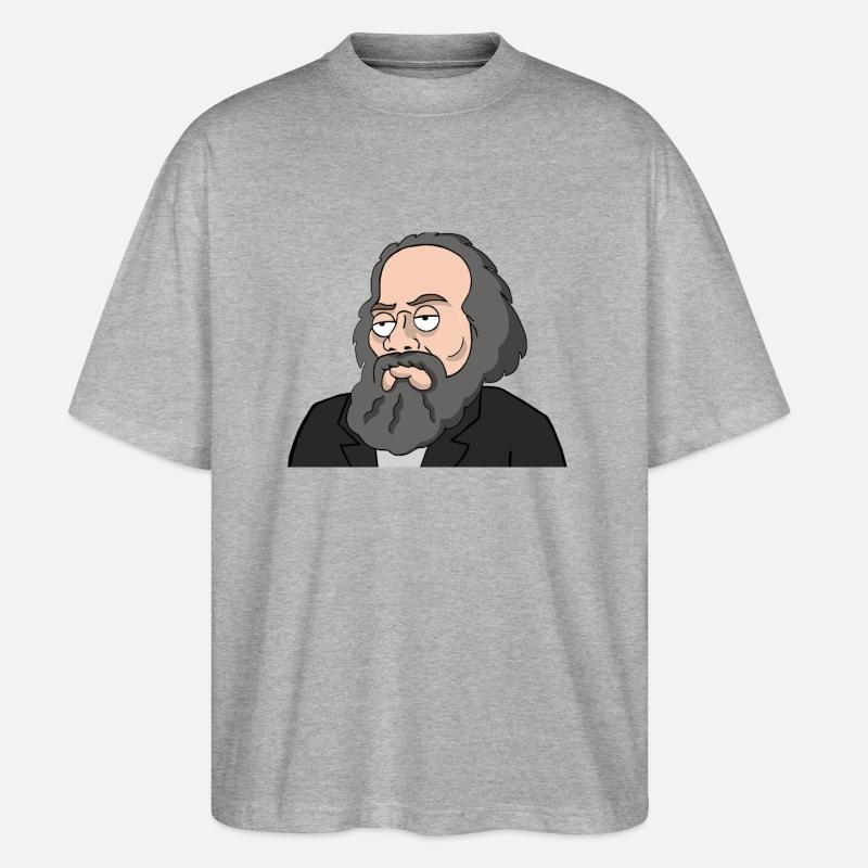 Karl Marx - Stanley/Stella Oversized Unisex Bio T-Shirt Blaster 2.0 - Grau meliert