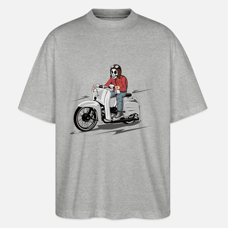 Simson Schwalbe KR-51 Skulldriver - Stanley/Stella Oversized Unisex Bio T-Shirt Blaster 2.0 - Grau meliert