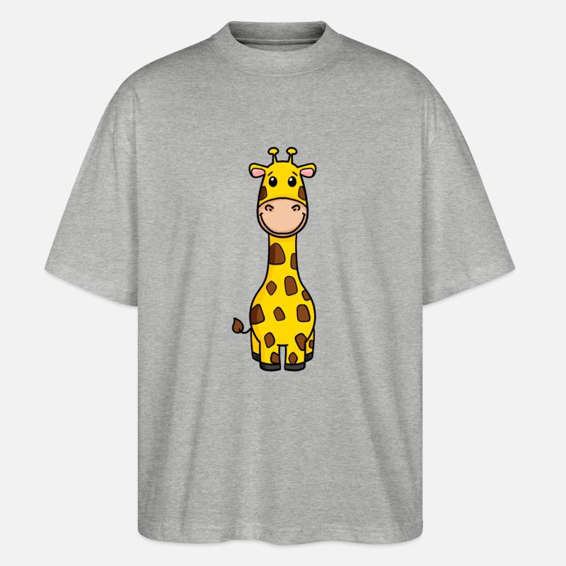 Giraffe - Stanley/Stella Oversized Unisex Bio T-Shirt Blaster 2.0 - Grau meliert