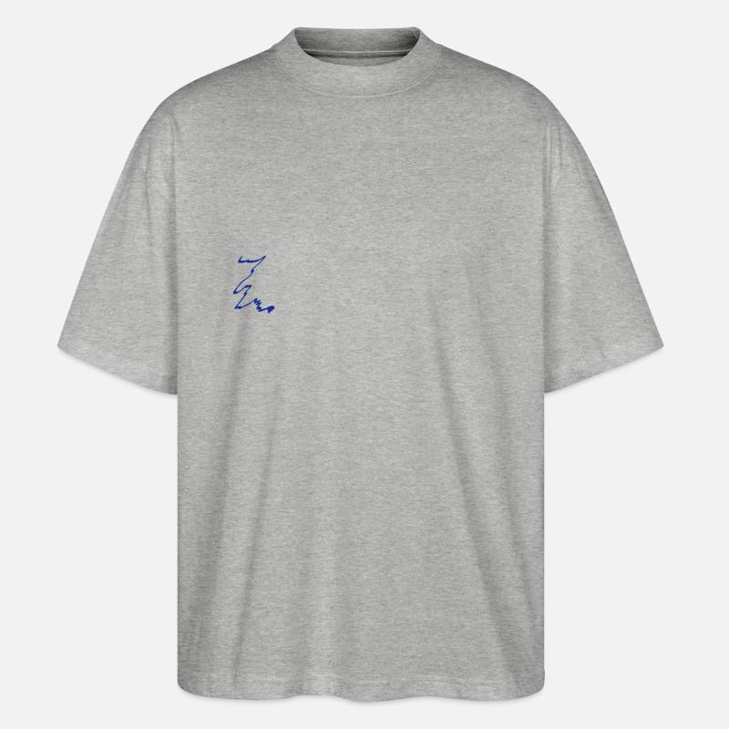 Thames river course map - Stanley/Stella Oversized Unisex Organic T-shirt Blaster 2.0 - heather grey