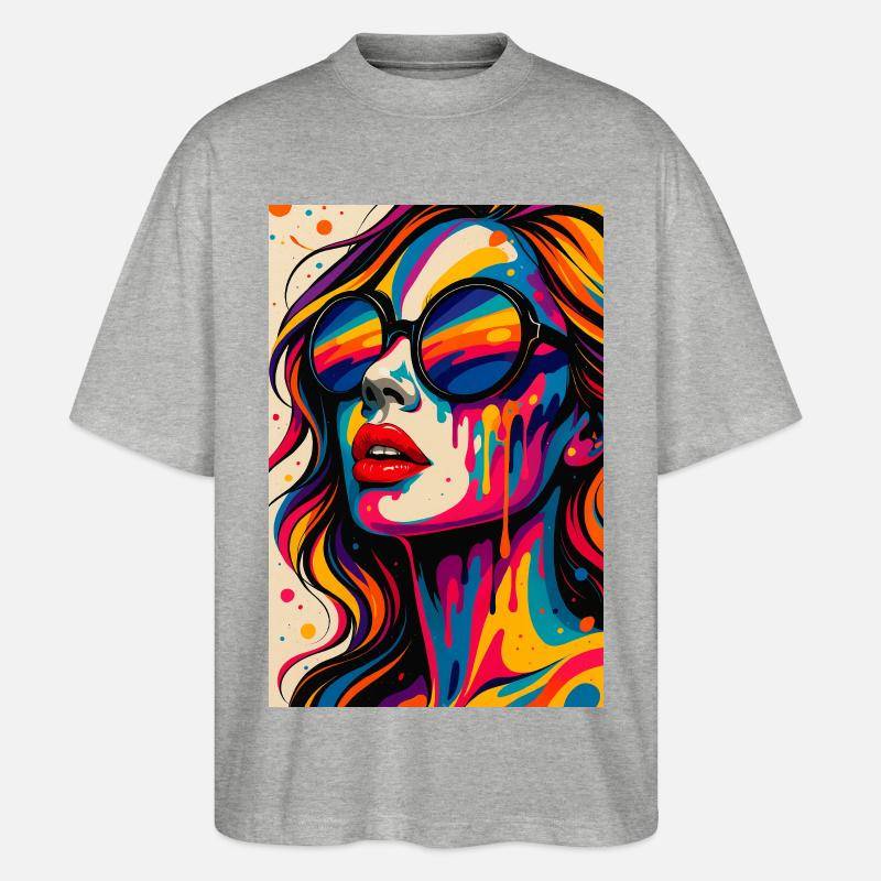 PLASTIC_BLISS - Stanley/Stella Oversized Unisex Bio T-Shirt Blaster 2.0 - Grau meliert