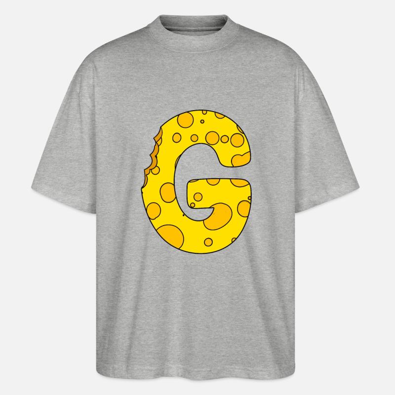 Buchstabe G - Stanley/Stella Oversized Unisex Bio T-Shirt Blaster 2.0 - Grau meliert