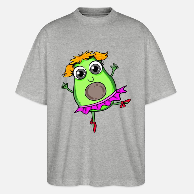 Avocado Dance Dancing - Stanley/Stella Oversized Unisex Organic T-shirt Blaster 2.0 - heather grey
