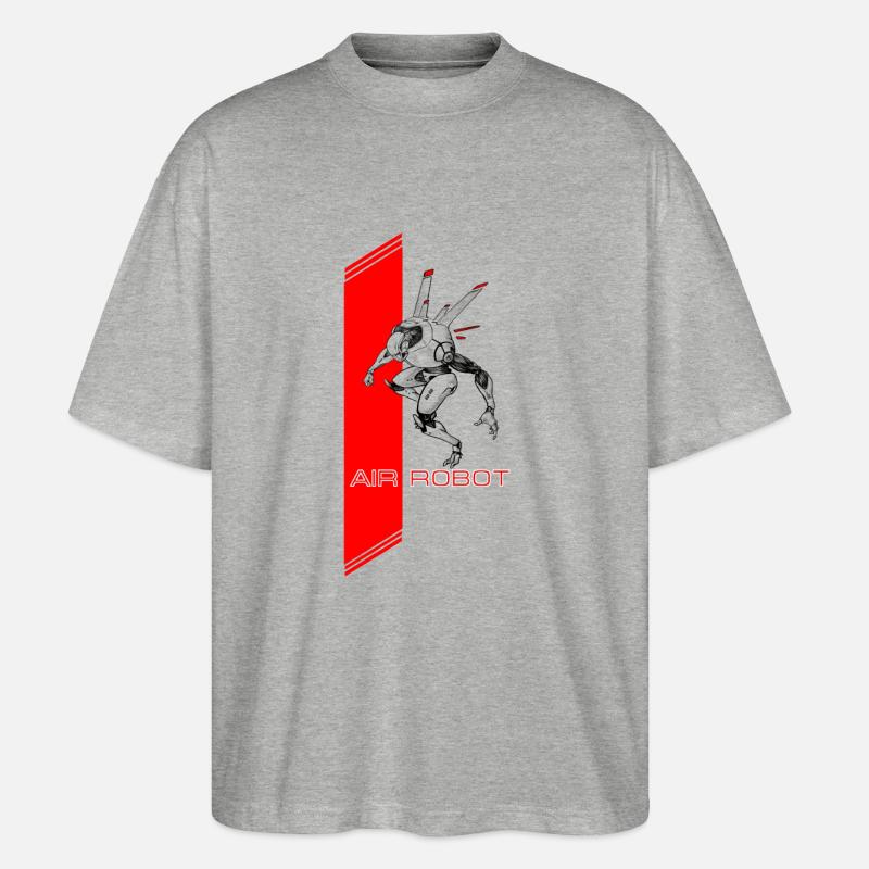 Luft Roboter - Stanley/Stella Oversized Unisex Bio T-Shirt Blaster 2.0 - Grau meliert