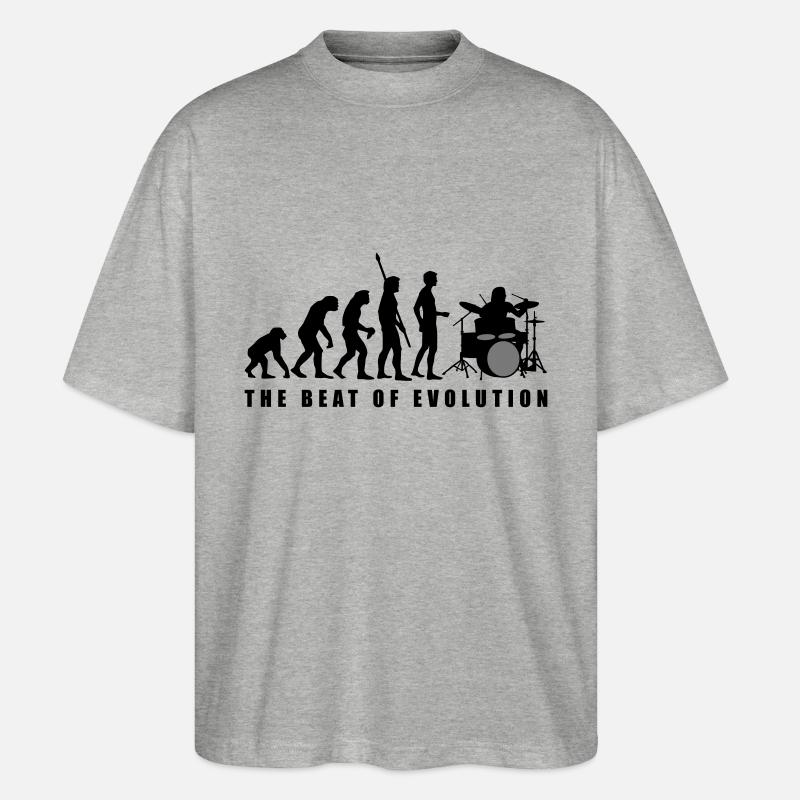 evolution_drummer_c_2c - Stanley/Stella Oversized Unisex Bio T-Shirt Blaster 2.0 - Grau meliert