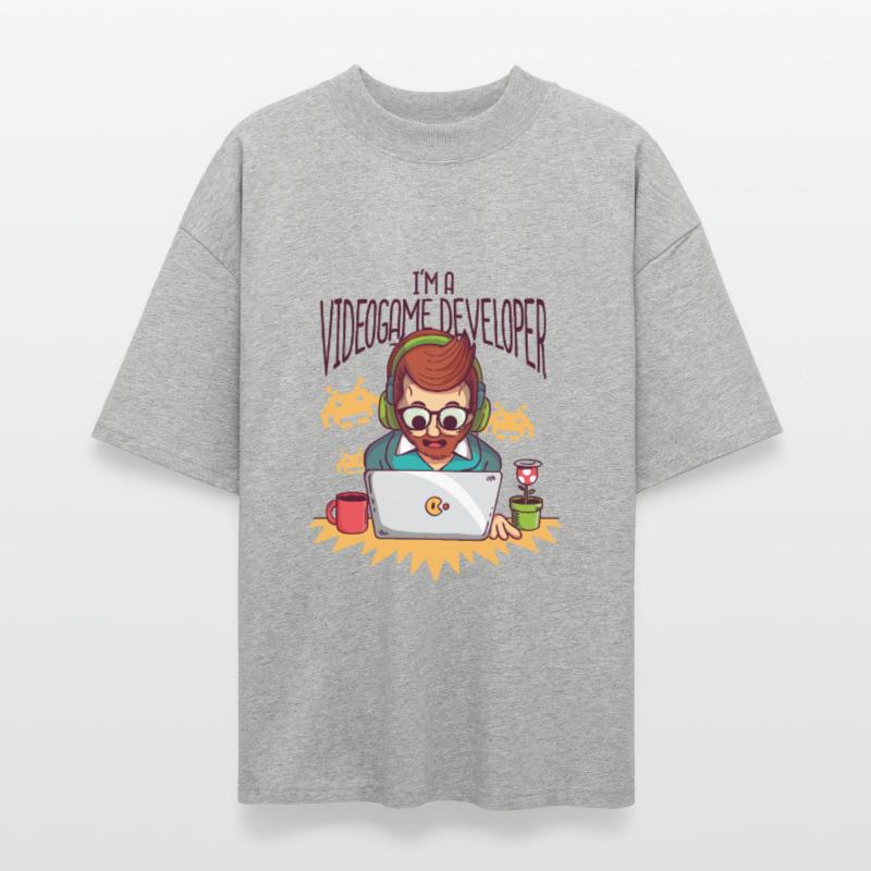 Video Game Developer - Videogame Developer Stanley/Stella Oversized Unisex Organic T-shirt Blaster 2.0