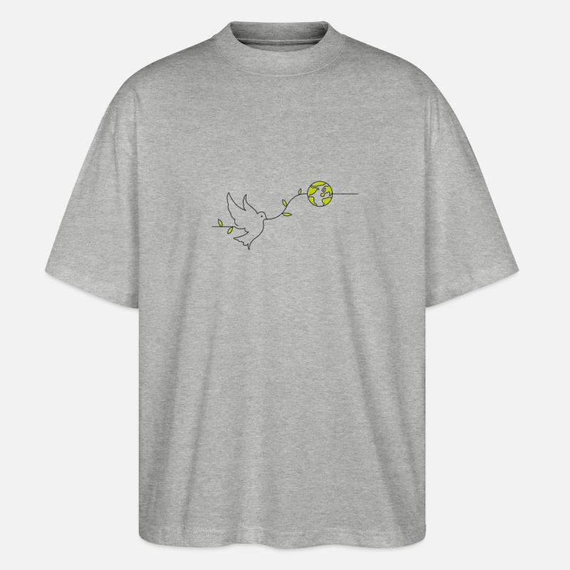 Peace - Stanley/Stella Oversized Unisex Bio T-Shirt Blaster 2.0 - Grau meliert