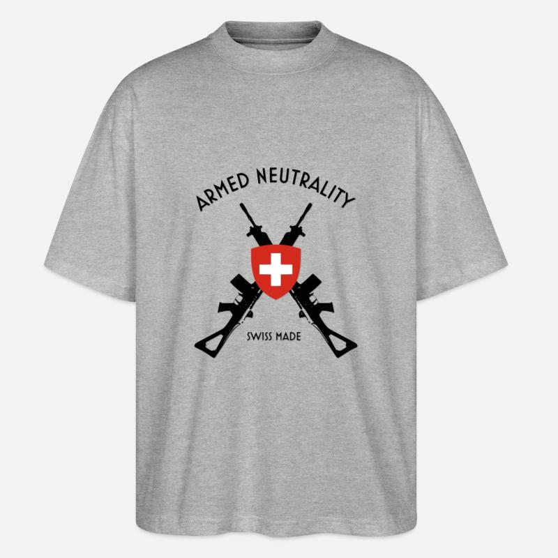 Bewaffnete neutralität schweizer gemacht - Stanley/Stella Oversized Unisex Bio T-Shirt Blaster 2.0 - Grau meliert