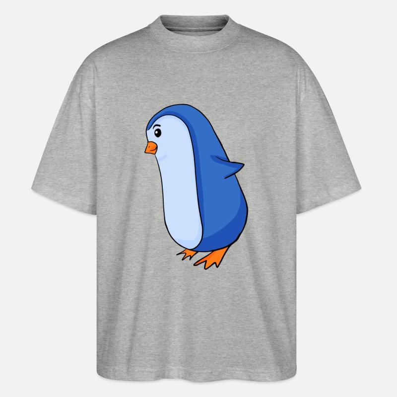 Pinguin - Stanley/Stella Oversized Unisex Bio T-Shirt Blaster 2.0 - Grau meliert
