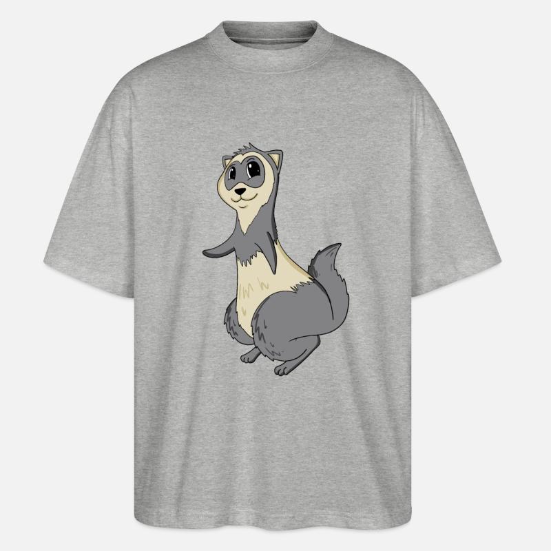 Frettchen - Stanley/Stella Oversized Unisex Bio T-Shirt Blaster 2.0 - Grau meliert