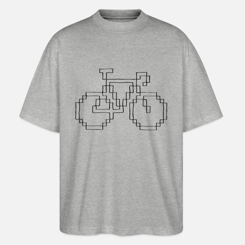 Pixel Hand Drawn Bike - T-shirt bio Blaster 2.0 coupe oversize Stanley/Stella Unisexe - gris chiné