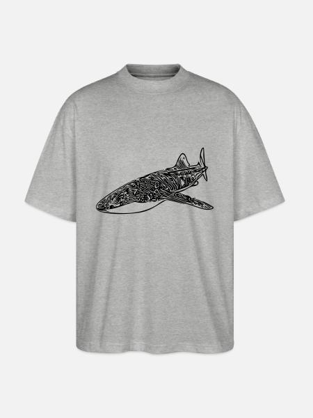 Walhai - Stanley/Stella Oversized Unisex Bio T-Shirt Blaster 2.0 - Grau meliert
