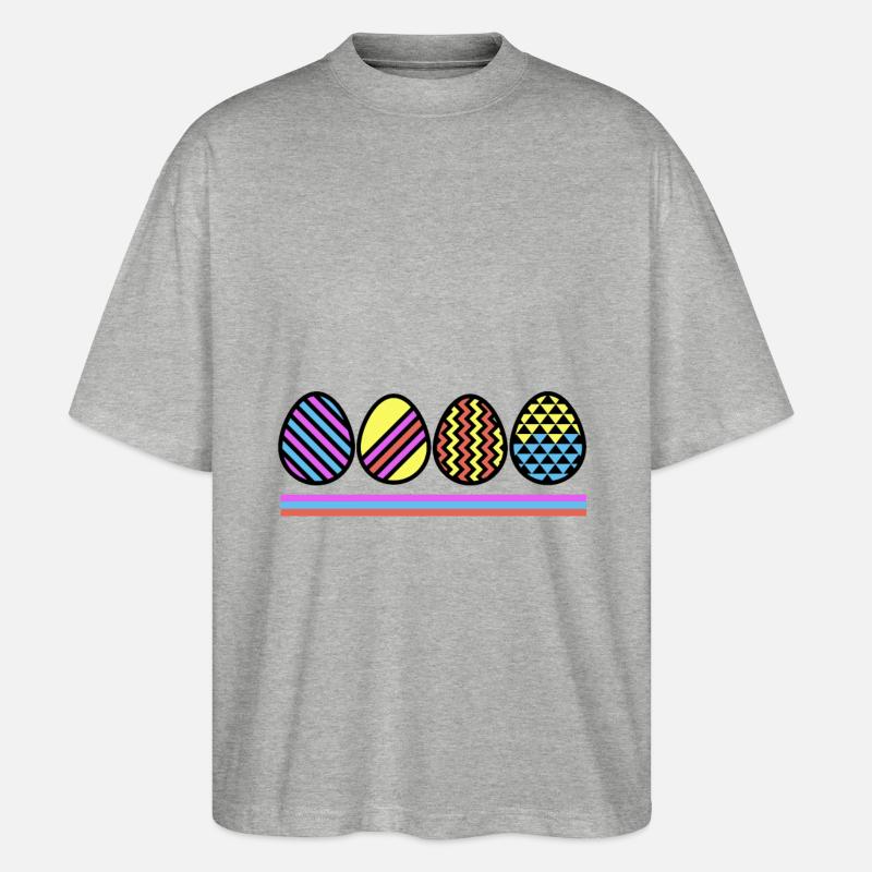 Easter Eggs - Oster Eier - Stanley/Stella Oversized Unisex Organic T-shirt Blaster 2.0 - heather grey