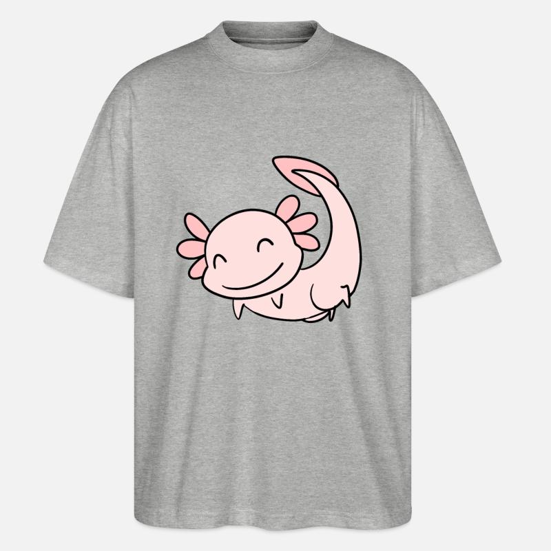 Axolotl Rose Doux - T-shirt bio Blaster 2.0 coupe oversize Stanley/Stella Unisexe - gris chiné