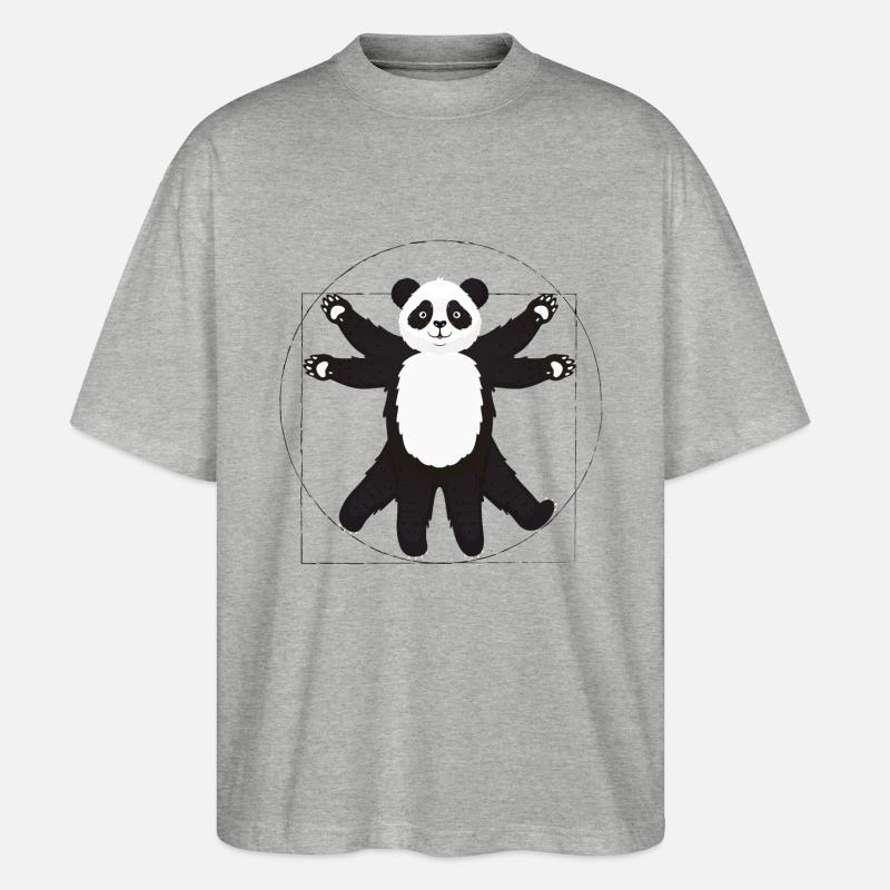 Panda Vinci - Stanley/Stella Oversized Unisex Bio T-Shirt Blaster 2.0 - Grau meliert