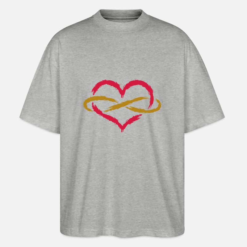 Herz Unendlich Endlos - Stanley/Stella Oversized Unisex Bio T-Shirt Blaster 2.0 - Grau meliert