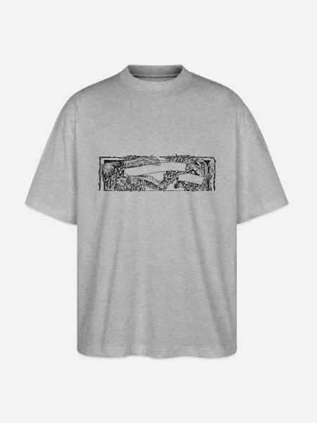 flower-banner-chrissi - Stanley/Stella Oversized Unisex Bio T-Shirt Blaster 2.0 - Grau meliert