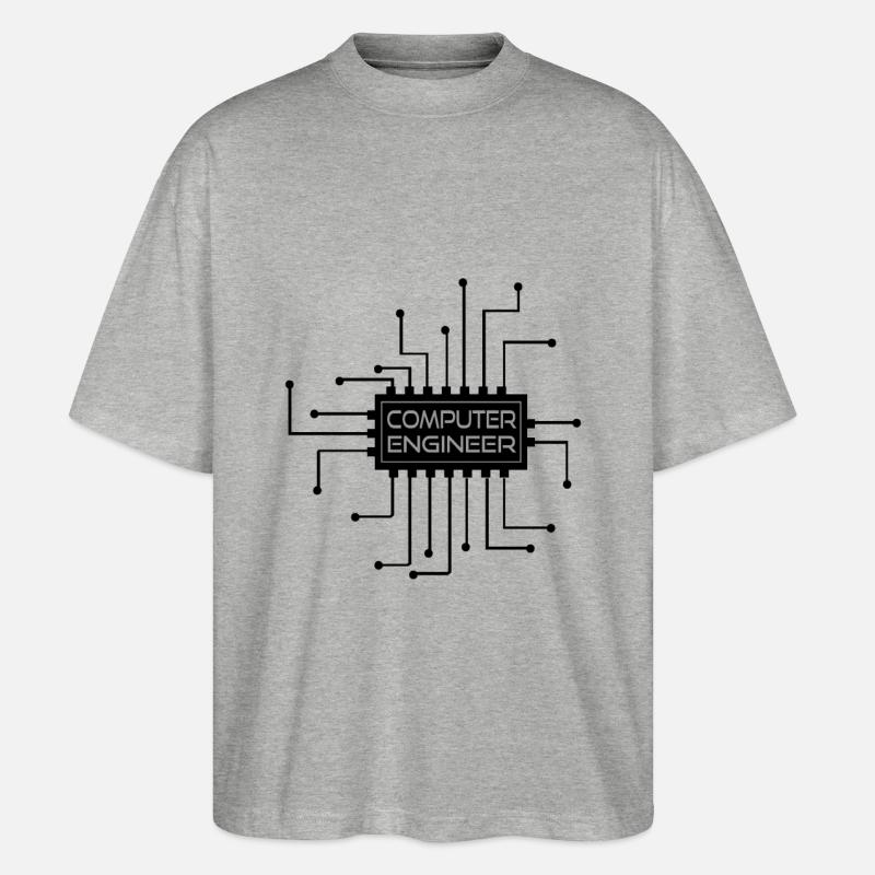 Computer engineer - computer engineer - Stanley/Stella Oversized Unisex Organic T-shirt Blaster 2.0 - heather grey