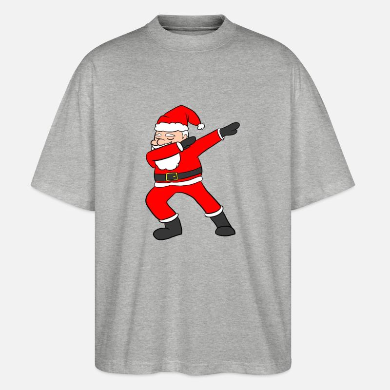 Dabbing Santa - Stanley/Stella Oversized Unisex Bio T-Shirt Blaster 2.0 - Grau meliert