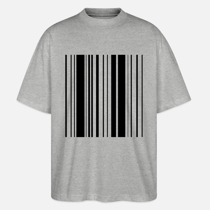 Stripes pattern barcode - Stanley/Stella Oversized Unisex Organic T-shirt Blaster 2.0 - heather grey