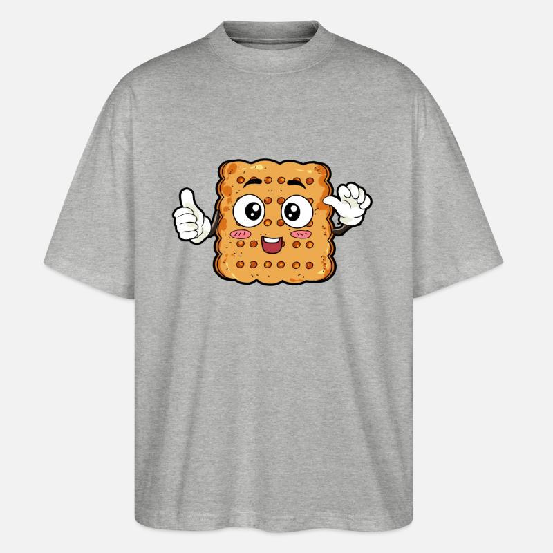 Keks Essen Feinschmecker Geschenk - Stanley/Stella Oversized Unisex Bio T-Shirt Blaster 2.0 - Grau meliert