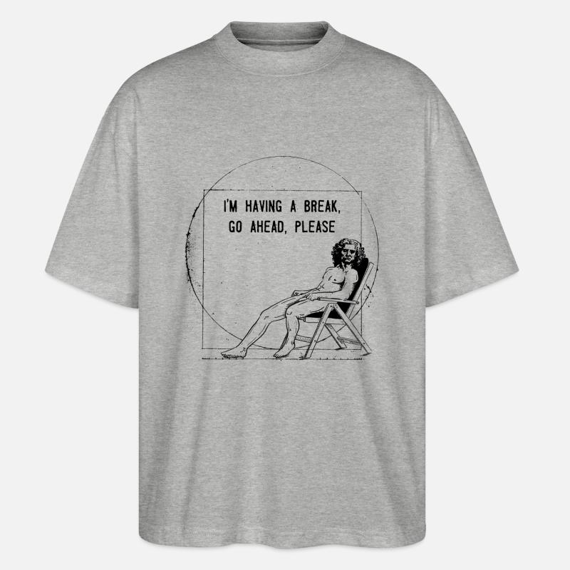 Vitruvian_Man_Leonardo_Da - Stanley/Stella Oversized Unisex Bio T-Shirt Blaster 2.0 - Grau meliert