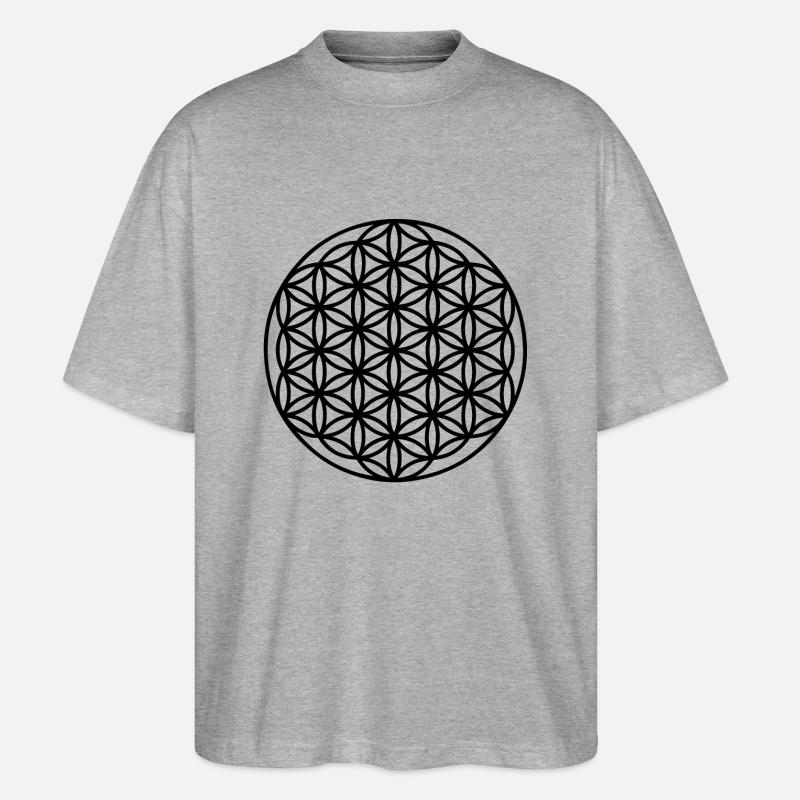Blume des Lebens - Stanley/Stella Oversized Unisex Bio T-Shirt Blaster 2.0 - Grau meliert