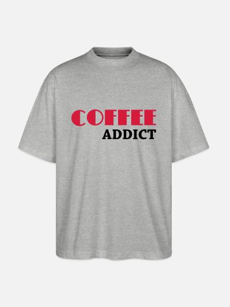 Coffee Addict - Stanley/Stella Oversized Unisex Bio T-Shirt Blaster 2.0 - Grau meliert