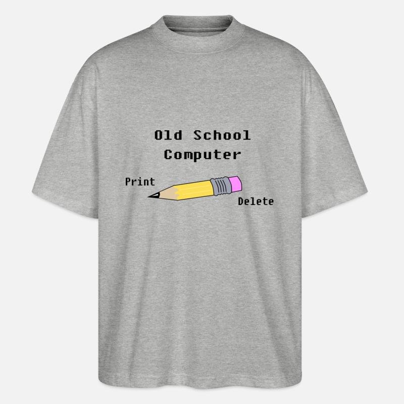Old School Computer- - Stanley/Stella Oversized Unisex Bio T-Shirt Blaster 2.0 - Grau meliert