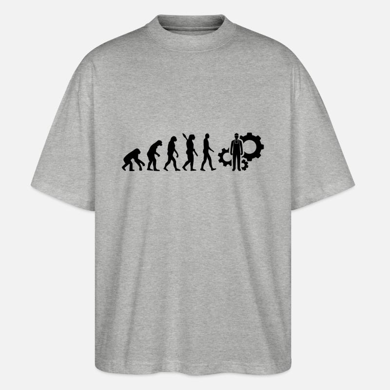 Evolution Techniker Technik b - Stanley/Stella Oversized Unisex Bio T-Shirt Blaster 2.0 - Grau meliert