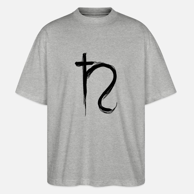 Symbole d’astrologie de Saturne - T-shirt bio Blaster 2.0 coupe oversize Stanley/Stella Unisexe - gris chiné