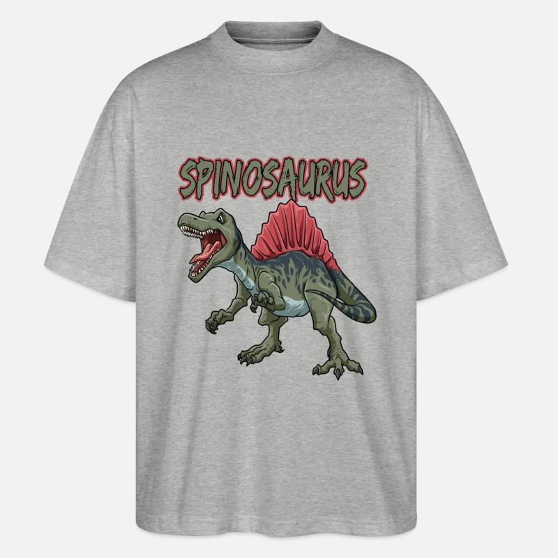 Dinosaurier Spinosaurus Fleischfresser Dino - Stanley/Stella Oversized Unisex Bio T-Shirt Blaster 2.0 - Grau meliert