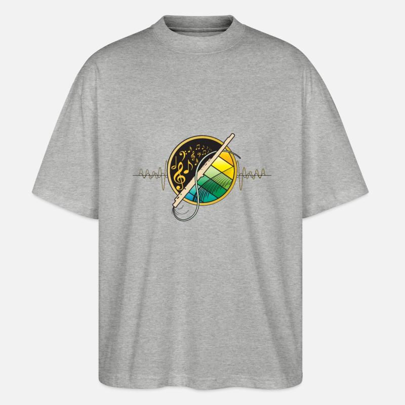 Querflöte - Stanley/Stella Oversized Unisex Bio T-Shirt Blaster 2.0 - Grau meliert