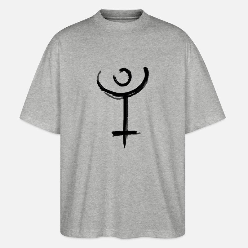 Pluto Astrologie Symbol - Stanley/Stella Oversized Unisex Bio T-Shirt Blaster 2.0 - Grau meliert