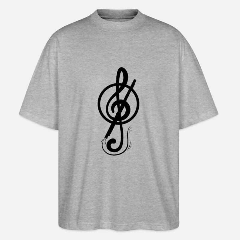 Querflöte - Stanley/Stella Oversized Unisex Bio T-Shirt Blaster 2.0 - Grau meliert