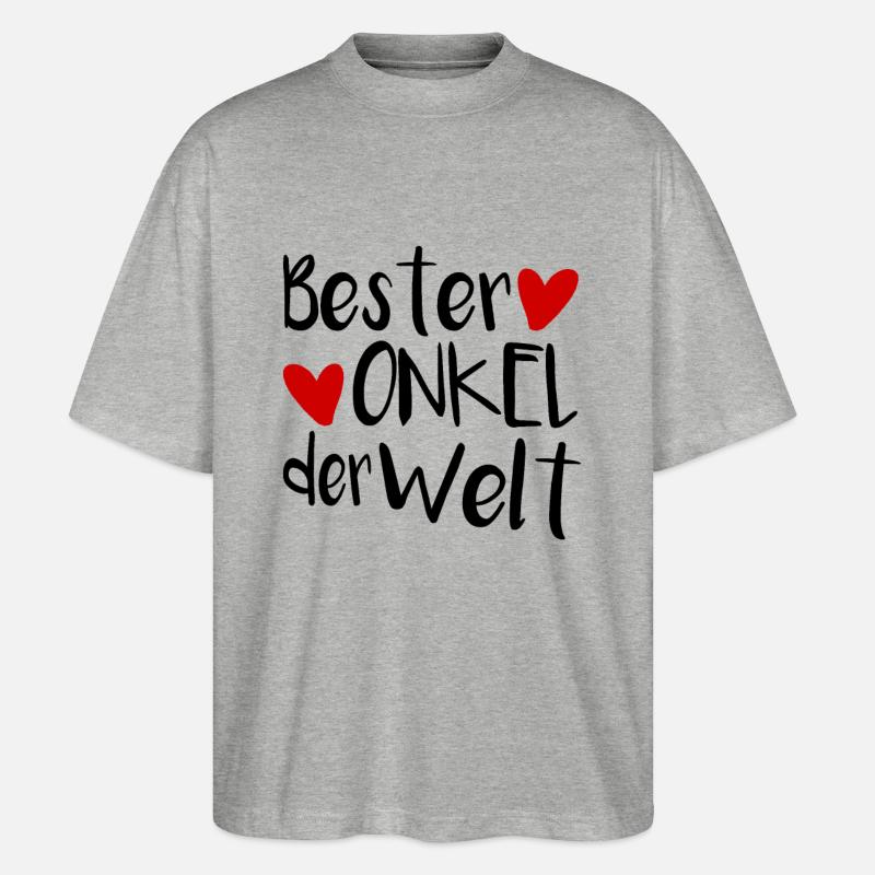 Bester Onkel - Stanley/Stella Oversized Unisex Bio T-Shirt Blaster 2.0 - Grau meliert