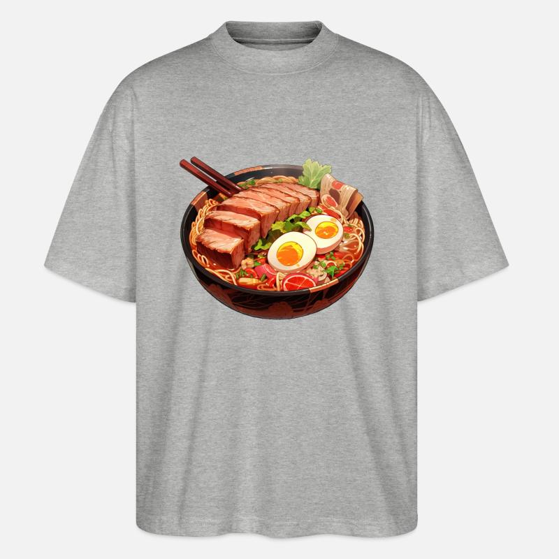 Anime Ramen Nudeln - Stanley/Stella Oversized Unisex Bio T-Shirt Blaster 2.0 - Grau meliert