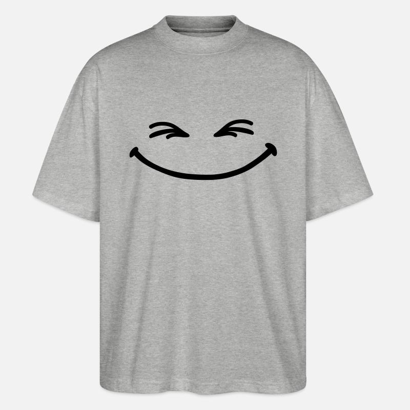 grin_face - Stanley/Stella Oversized Unisex Bio T-Shirt Blaster 2.0 - Grau meliert