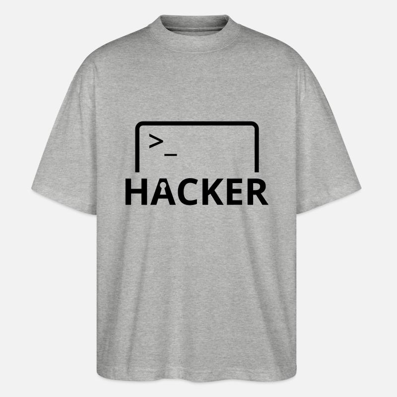 Hacker computer scientist computer programmer - Stanley/Stella Oversized Unisex Organic T-shirt Blaster 2.0 - heather grey